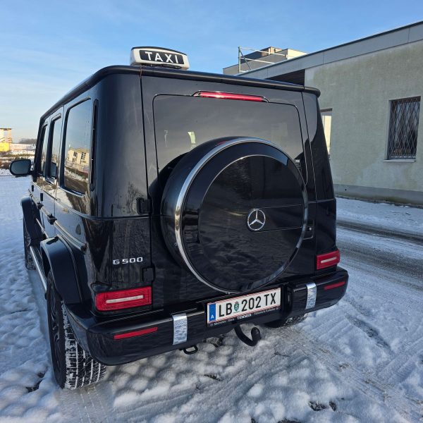 Mercedes G500 Taxi von Remmo Taxi im Wintereinsatz in der Steiermark